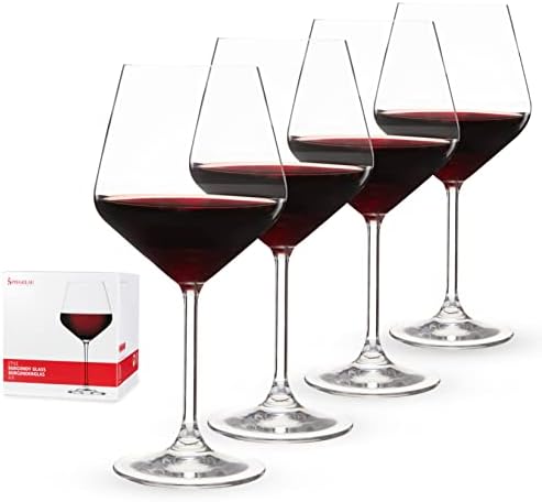 Spiegelau Style Crystal White Wine Glasses Gift Set, Elegant Stemmed Wine Glasses, Stylish Glassware for Dinner Party, Home Bar, Wedding Gifts, Birthday Gifts, Hosting Essentials, 15.5 oz, Set of 4