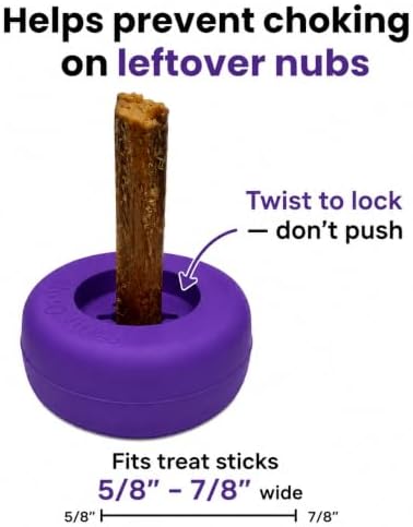Bully Stick Holder for Dogs - Medium Size - Interactive Dog Toy, Dog Treat Holder, Slow Feeder, Treat Dispenser, Chew Toy and Dog Safety Device