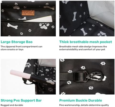BYGD Portable Pet Dog Booster Seat for Small and Medium Pets