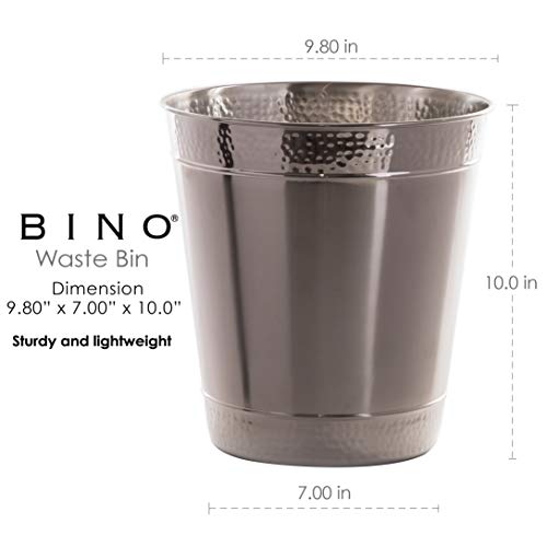 BINO Metal Waste Basket for Home, Office, Bathroom, Dorm, Kitchen and More | Trash Can Bin for Bedroom | Desk Trash Can | Home Essentials