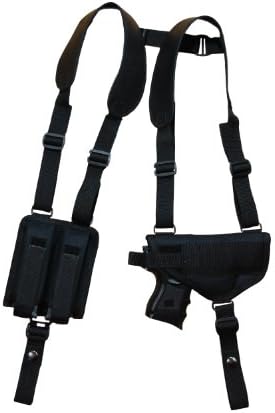 Barsony New Concealment Shoulder Holster w/Double Mag Pouch Compact 9mm 40 45