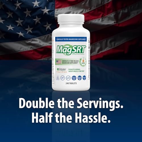 Jigsaw Health MagSRT | Magnesium Supplement with Vitamin B6, Folate & B12 | 240 Tablets | 60 Servings
