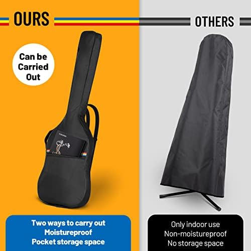 CAHAYA Electric Guitar Bag Gig Bag 6mm Padding Padded Backpack with Reflective Bands Soft Guitar Case Black CY0225