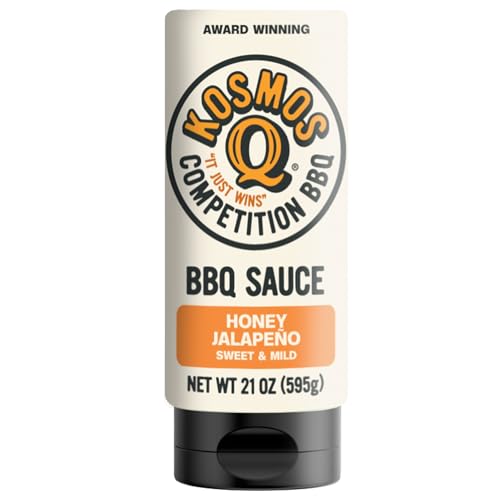 Kosmos Q Sweet Apple Chipotle BBQ Sauce, Tangy Natural Barbecue Sauce with Real Apples & Spicy Chipotle Peppers, Sweet & Spicy Glaze for Pork, Chicken, Ribs & More, Gluten Free, 15.5 Oz Bottle