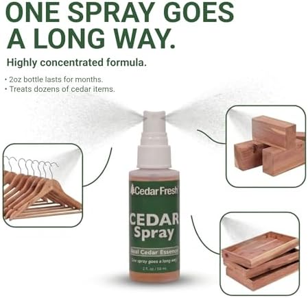 Household Essentials CedarFresh 2‑Ounce Cedar Power Spray, Natural Cedar Essence Odor Neutralizer
