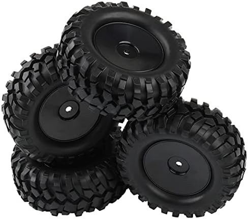 4PCS 1:10 RC Tires Rock Crawler Hex 12mm Hard Dish Wheels Rim | Rubber Tires, For Trail Finder 2, Gelande II, CR12 CC01 MST CMX, Trailer Tires