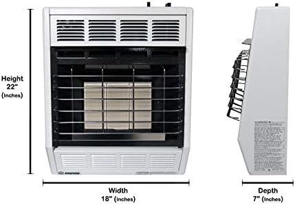 Empire SR18W Infrared Liquid Propane Vent Free Space Heater 18,000 BTU's