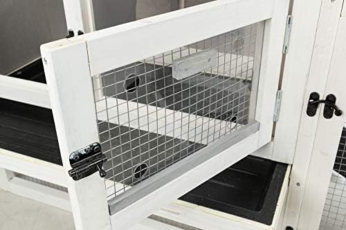 Trixie Natura Insulated Rabbit Hutch with Run, Ideal Outdoor Bunny House for Cold Weather, Foam Insulation Walls, Gray