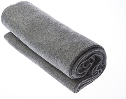 SE 51"x 80" Multipurpose Gray Wool Blanket - 50% Wool, Lightweight 2 lb, Zippered Bag Included - Ideal for Camping, Hiking, Emergency Survival