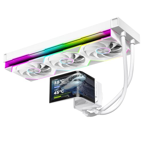 Chill Arc 360mm AIO CPU Cooler, 6.67" 2K AMOLED Screen-Wh | White 320W TDP Water Liquid Cooling | ARGB Fans | Intel LGA1851/1700/115X & AMD AM5/AM4 Compatible| Low noise