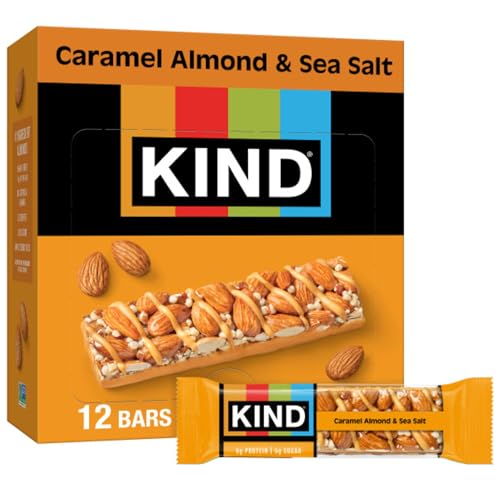 KIND Healthy Snacks Bars, Dark Chocolate Nuts & Sea Salt, Gluten Free, Low Sugar, High Fiber Snacks, 6g Protein, 12 Count