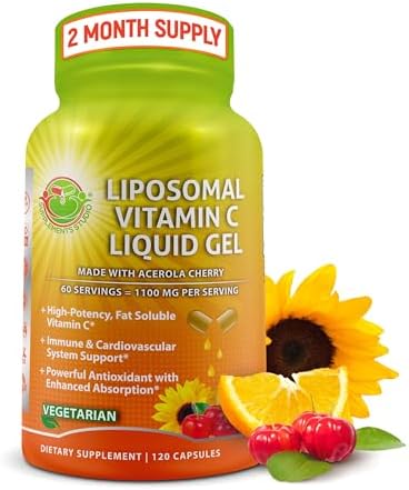 Liposomal Vitamin C Supplement 1500mg with Organic Acerola & Camu Camu