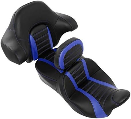 Rider Passenger One-Piece Two-Up Seat Driver Rider Backrest Wrap Around Backrest Pad Fit For Harley 2014-2023 Touring Road King Street Glide Road