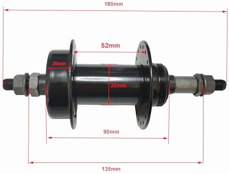 Bicycle Rear Hub Assembly 36 Holes, Disc Brake, Rear Width 135mm, Bicycle Wheel Part Rear Bike Hub (Black)