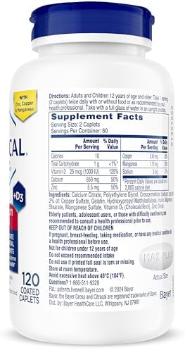 Citracal Maximum Plus Calcium Supplement - Calcium Citrate with Vitamin D3, Zinc, & Essential Minerals for Bone Health Support, Ages 12+