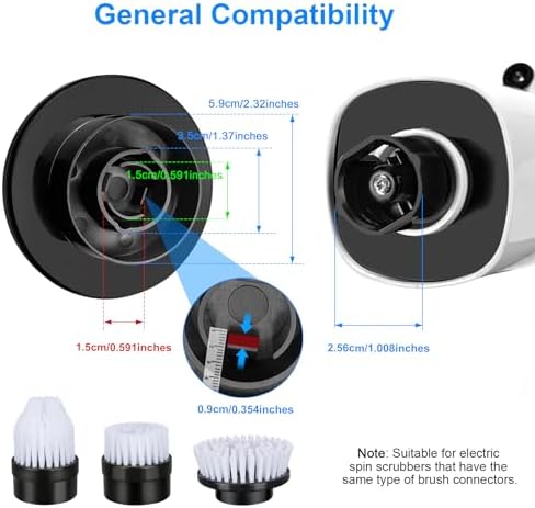 Electric Spin Scrubber Replacement Brush Heads, 7 Pcs Set Suitable for Cordless Power Scrubber, for Bathroom, Kitchen,