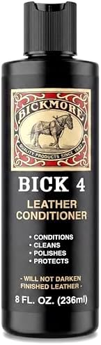 Bick 4 Leather Conditioner & Cleaner, Won't Darken Boots, Couch, Bags 8 oz | Made in USA, For Shoes, Furniture, Jackets, Auto Interiors, Apparel & Accessories
