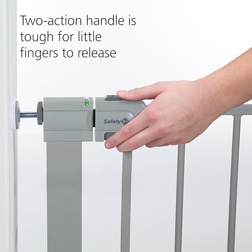 Safety 1st Easy Install Walk Thru Baby Gate for Doorway With Door, Dog Gates, Fits 29"-38", Easy Install 28" Tall, White