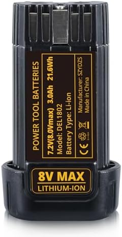 3.0Ah DCB080 Battery Replacement for Dewalt 8V Battery 2Pack | Fits DCF680N1 DW4390 DCF680N2 DCF680G2
