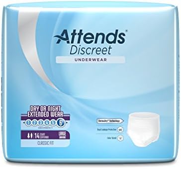 Attends Overnight Underwear for Adult Incontinence Care with ConfidenceCuff™ Protection, Overnight Absorbency, Unisex, X-Large, 12 Count (x4) | Unisex