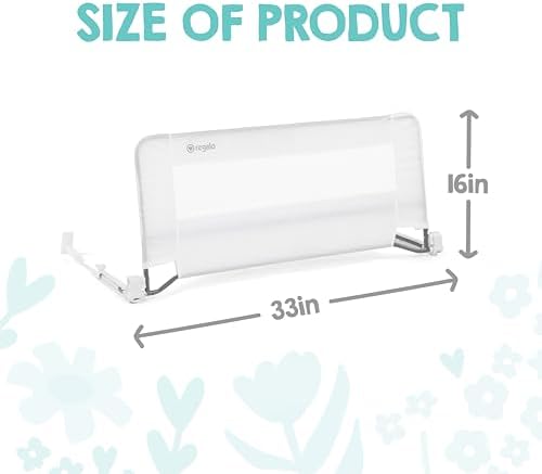 Regalo Safety 54” Extra Long Hideaway Bed Rail Guard for Toddlers, Toddler Bed Rail with Reinforced Anchor Safety System, 20” Tall Bed Safety Rail, Fits Twin, Full & Queen Beds