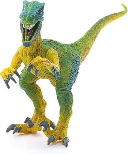 schleich Dinosaurs - Velociraptor Figurine with Movable Jaw and Arms - Realistic Raptor Dino Toy with Feathered Body and Claws - Durable Dinosaur