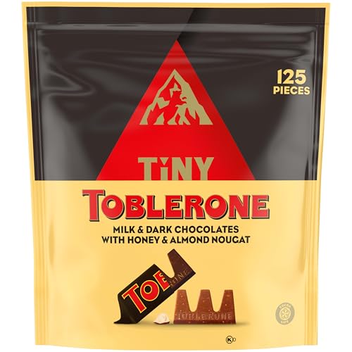 TOBLERONE Milk Chocolate Bar with Salted Caramelized Almonds, 20 Bars | Honey and Almond Nougat, Bulk Chocolate