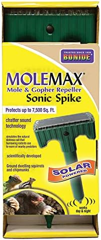 Bonide MoleMax Mole & Gopher Repeller Battery-Powered Sonic Spike | Animal Repellent Stake with Chatter Sound Technology
