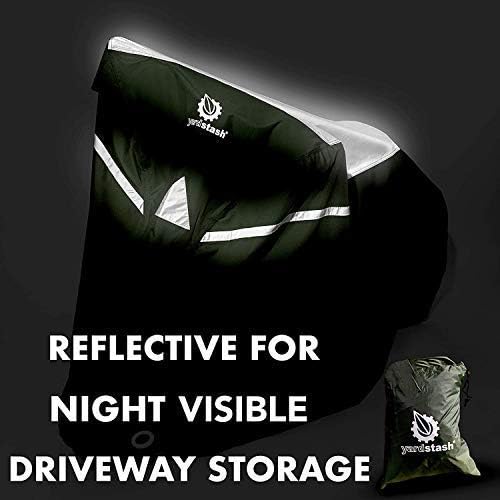 YardStash Bike Cover – XXL Reflective Bicycle Covers for Outside Storage - Waterproof & Weatherproof Garden Tarp Shelters for Bikes, Trikes, 29ers