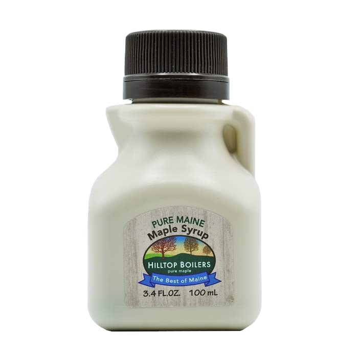 Pure U.S Grade A Maine Maple Syrup - 3.4 FL OZ Jug, 1 count, Gift Size, Amber Color, Rich Taste
