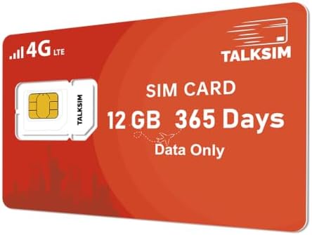 Data SIM Card 24GB 365Days Works with Verizon, AT&T and T-Mobile | 4G LTE USA Data Only, Compatible with Unlocked Security Camera/Router/Mobile WiFi Hotspot/Tablet/Trail Devices