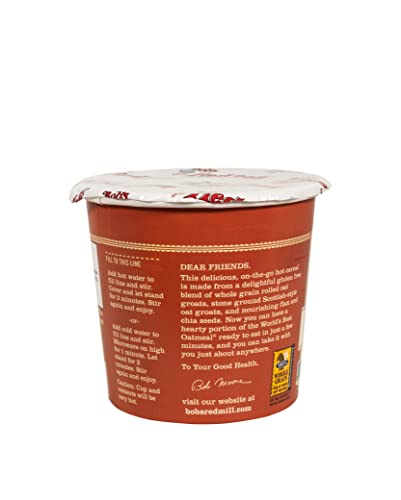 Bob's Red Mill GF Oatmeal Cup, Maple & Brown Sugar, 2.15 Ounce Cup (Pack of 12) - Non GMO, Whole Grain, Kosher