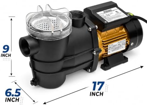 XtremepowerUS 3/4HP 2,400GPH High Flow Pond DIY Self Priming for Above Ground Swimming Pool Pump Strainer Basket 1.5" NPT Inlet/Outlet With Adapter Set