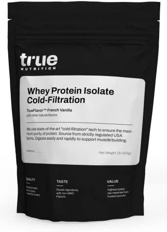 True Nutrition Whey Protein Isolate, Unflavored, 1lb | Cold-Filtered, 30g Protein per Serving, Unsweetened, No Additives, Keto, Gluten Free, Lactose Free, Non-GMO