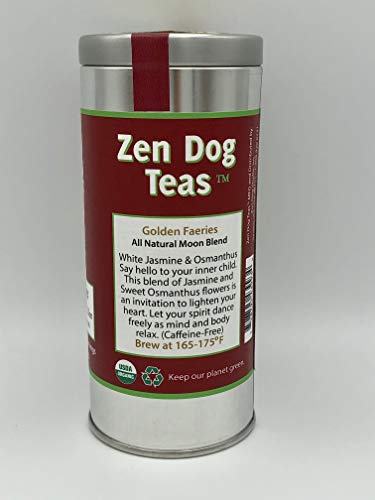Zen Dog Teas GOLDEN FAERIES White Jasmine Flowers and Osmanthus Flowers Blend Organic