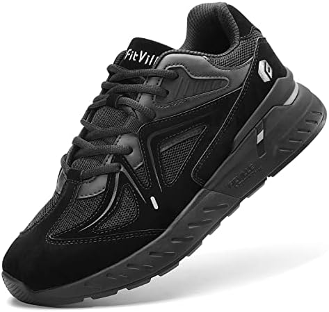FitVille Extra Wide Walking Shoes for Men Wide Width Sneakers for Flat Feet Heel Pain Relief - Rebound Core