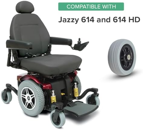 AlveyTech 6"x2" (150x50) Front Anti-Tip/Rear Caster Wheel for Jazzy 614 & 614 HD Power Chairs - Replacement Power Chair Wheels with Solid Flat-Free