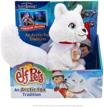 The Elf on the Shelf Elf Pets Arctic Fox Book & Plush | Includes Arctic Fox plush, storybook, snow globe charm and adoption certificate.