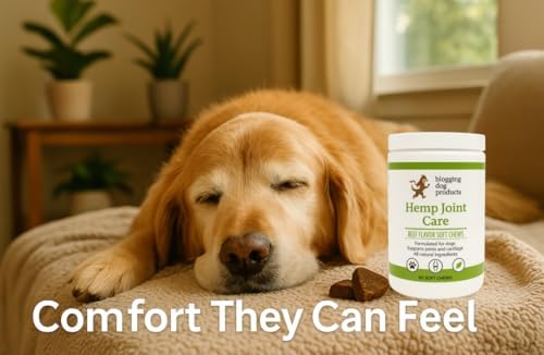 Dog Joint Supplement – Glucosamine, Hemp, MSM & Turmeric for Dogs – Hip & Joint Relief Soft Chews, 60-Count by Blogging Dog Products