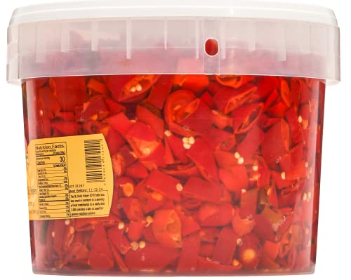 TUTTOCALABRIA Sliced Calabrian Chili Peppers in Oil, Bulk Tub, 97 oz