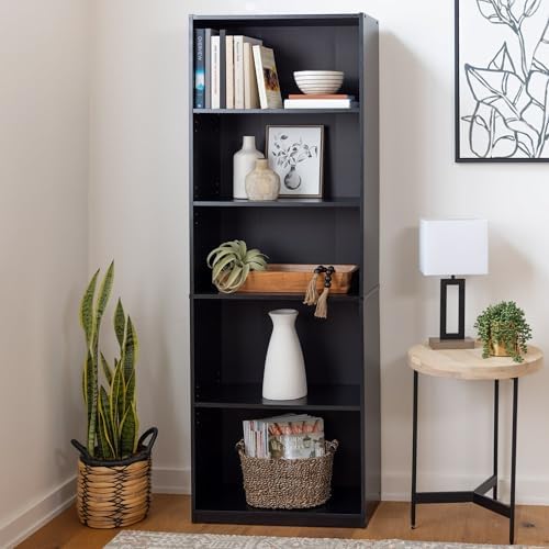 Mainstay` 71" 5-Shelf Standard Bookcase (Black)