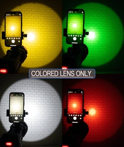BIGSUN Q953 Rechargeable Spotlight,100000 High Lumen LED Flashlightv with COB Flood Light, Built-in 10,000 mAh Li-Ion Battery for Patrol, Working, Hunting, Red Lens and Tripod