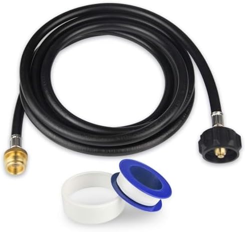 KOMAN 5FT Propane Hose Adapter 1lb to 20lb, Propane Tank Aapter, Converter for Buddy Heaters, Coleman Camping Stove, Weber Q/Blackstone Griddle Grill