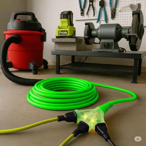 12/3 10 ft Extension Cord 3 Prong Grounded Plug 12 Gauge Extension Cord 10 ft Lighted Indoor Outdoor SJTW Heavy Duty 12 Gauge 10 feet Extension