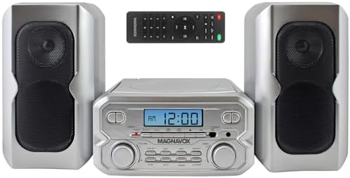 Magnavox 3-Piece Compact CD Shelf System with Digital FM Stereo Radio, Bluetooth Wireless Technology