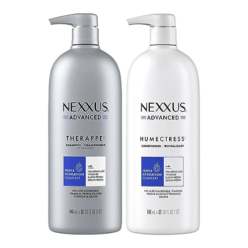Nexxus Therappe Humectress Shampoo Conditioner 2 Count for Ultimate Moisture for Dry Hair Powered by Polysoft Hydrator Technology with Tri-lipids 33.8 fl oz