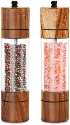 XWXO Premium Acrylic Salt and Pepper Grinder Set -8 Inches-Pack of 2