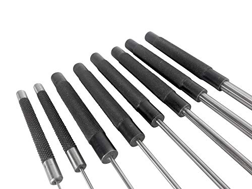 Taytools 466125 18 Piece Roll Pin Punch Set with 8 Inch Long and 4 Inch Short Pins, Includes Sizes 1/16 Through 3/8 Inch