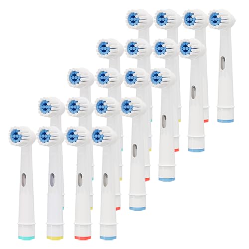 Replacement Toothbrush Heads Compatible with Oral-B Braun 20 Pcs | Professional Electric Toothbrush Brush Heads for Oral B Replacement Head Refill Pro 500/1000/1500/3000/3757/5000/7000/7500