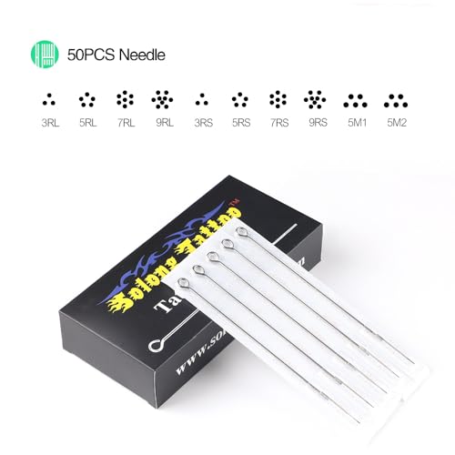 Solong Complete Tattoo Kit 4 Pro Machine Guns 54 Inks Power Supply Foot Pedal Needles Grips Tips Carry Case TK456-US（Machine color random）